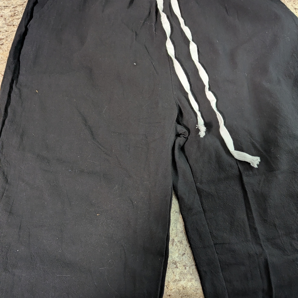 Men's Black Joggers with Gray Drawstring